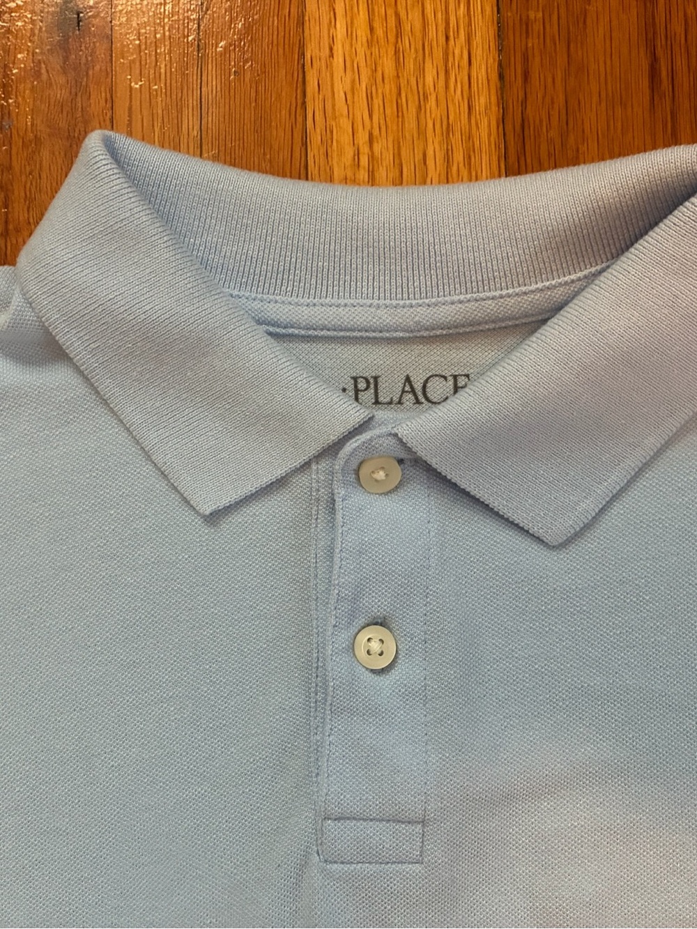 Place Light Blue Long Sleeve Collared Polo Shirt School Uniform Size L 10/12 - Picture 5 of 6